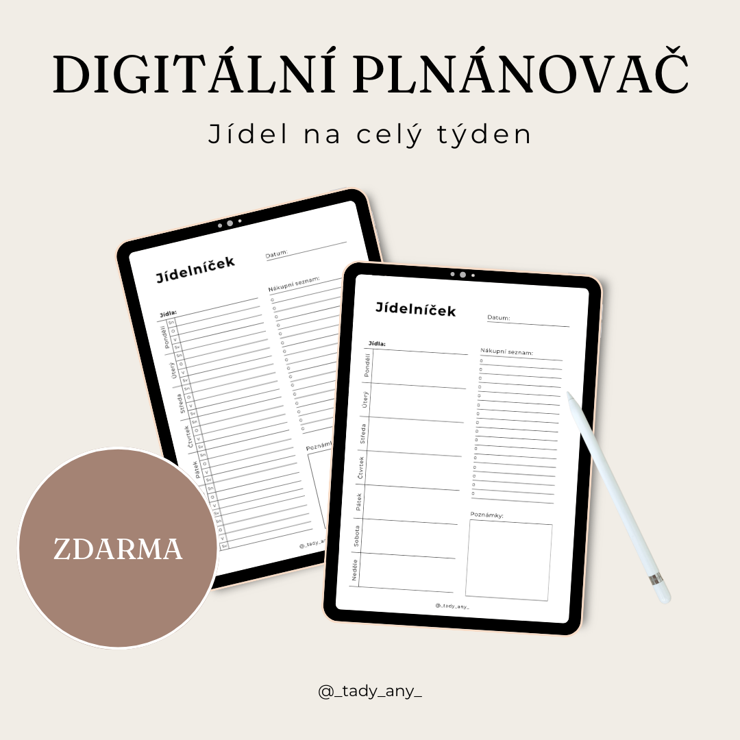 Týdenní plánování jídel s šablonou pro tisk ZDARMA